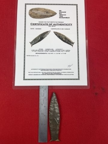 Cumberland with Insight COA from Bell Mount County, Tennessee Indian Artifact Arrowhead (1 of 5)