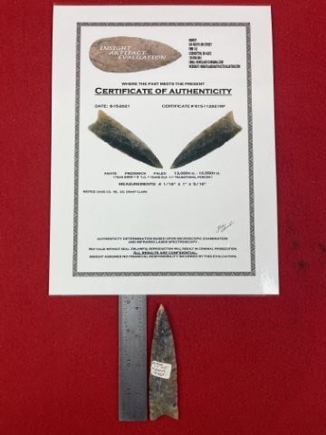 Fredrick with Insight COA from Gauge County, Nebraska Indian Artifact Arrowhead (1 of 6)