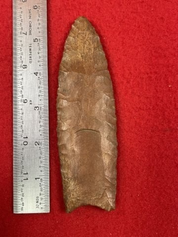5 & 1/2" Clovis fluted on both sides Indian Artifact Arrowhead (1 of 4)