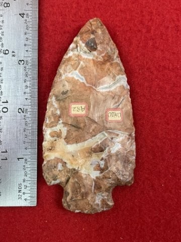 3 & 7/8" Flint Ridge Hopewell from Ohio Indian Artifact Arrowhead (1 of 5)