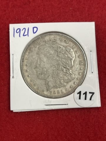 1921 D Morgan Silver Dollar Coin: KEY WORDS: INDIAN ARTIFACT ARTIFACTS ARROWHEAD ARROWHEADS NATIVE AMERICAN MISSISSIPPIAN QUAPAW CADDO POTTERY COINS MORGAN DOLLAR PEACE DOLLAR SILVER COINS. All coins have been Sigma tested for authent
