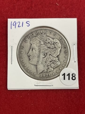 1921 S Morgan Silver Dollar Coin: KEY WORDS: INDIAN ARTIFACT ARTIFACTS ARROWHEAD ARROWHEADS NATIVE AMERICAN MISSISSIPPIAN QUAPAW CADDO POTTERY COINS MORGAN DOLLAR PEACE DOLLAR SILVER COINS. All coins have been Sigma tested for