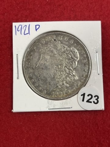 1921 D Morgan Silver Dollar Coin: KEY WORDS: INDIAN ARTIFACT ARTIFACTS ARROWHEAD ARROWHEADS NATIVE AMERICAN MISSISSIPPIAN QUAPAW CADDO POTTERY COINS MORGAN DOLLAR PEACE DOLLAR SILVER COINS. All coins have been Sigma tested for authent