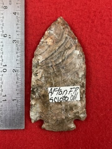 3 & 3/4" Afton from Scioto Ohio Indian Artifact Arrowhead (1 of 3)