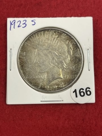 1923 S Peace Silver Dollar Coin: KEY WORDS: INDIAN ARTIFACT ARTIFACTS ARROWHEAD ARROWHEADS NATIVE AMERICAN MISSISSIPPIAN QUAPAW CADDO POTTERY COINS MORGAN DOLLAR PEACE DOLLAR SILVER COINS. All coins have been Sigma tested for authent