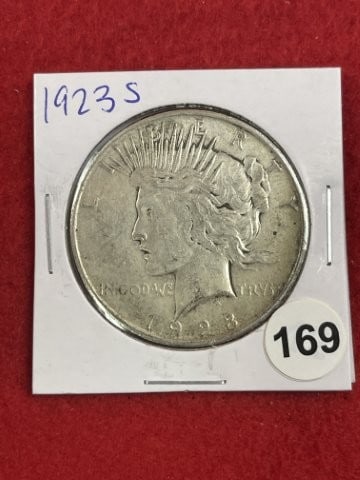 1923 S Peace Silver Dollar Coin: KEY WORDS: INDIAN ARTIFACT ARTIFACTS ARROWHEAD ARROWHEADS NATIVE AMERICAN MISSISSIPPIAN QUAPAW CADDO POTTERY COINS MORGAN DOLLAR PEACE DOLLAR SILVER COINS. All coins have been Sigma tested for