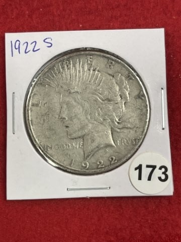 1922 S Peace Silver Dollar Coin (1 of 2)