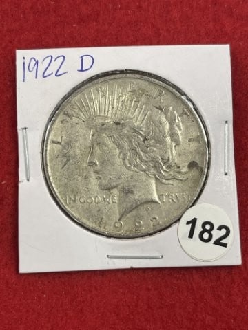 1922 D Peace Silver Dollar Coin: KEY WORDS: INDIAN ARTIFACT ARTIFACTS ARROWHEAD ARROWHEADS NATIVE AMERICAN MISSISSIPPIAN QUAPAW CADDO POTTERY COINS MORGAN DOLLAR PEACE DOLLAR SILVER COINS. All coins have been Sigma tested for