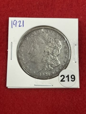 1921 Morgan Silver Dollar Coin: KEY WORDS: INDIAN ARTIFACT ARTIFACTS ARROWHEAD ARROWHEADS NATIVE AMERICAN MISSISSIPPIAN QUAPAW CADDO POTTERY COINS MORGAN DOLLAR PEACE DOLLAR SILVER COINS. All coins have been Sigma tested for