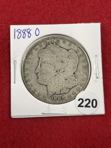 1888 O Morgan Silver Dollar Coin: KEY WORDS: INDIAN ARTIFACT ARTIFACTS ARROWHEAD ARROWHEADS NATIVE AMERICAN MISSISSIPPIAN QUAPAW CADDO POTTERY COINS MORGAN DOLLAR PEACE DOLLAR SILVER COINS. All coins have been Sigma tested for