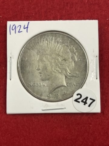 1924 Peace Silver Dollar Coin (1 of 2)