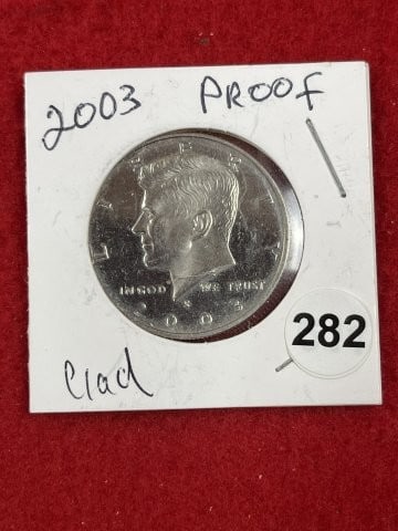 2003 Kennedy Half Dollar Silver Coin: KEY WORDS: INDIAN ARTIFACT ARTIFACTS ARROWHEAD ARROWHEADS NATIVE AMERICAN MISSISSIPPIAN QUAPAW CADDO POTTERY COINS MORGAN DOLLAR PEACE DOLLAR SILVER COINS. All coins have been Sigma tested for