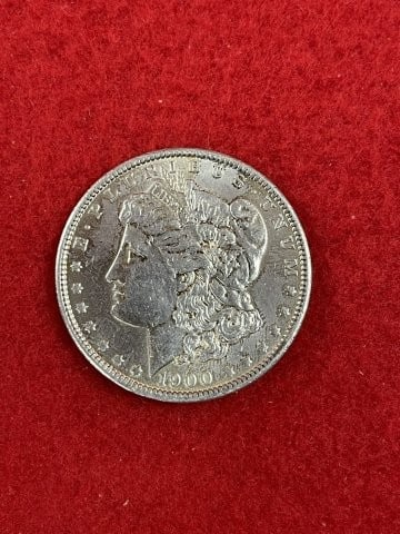 1900 Morgan Silver Dollar Coin: KEY WORDS: INDIAN ARTIFACT ARTIFACTS ARROWHEAD ARROWHEADS NATIVE AMERICAN MISSISSIPPIAN QUAPAW CADDO POTTERY COINS MORGAN DOLLAR PEACE DOLLAR SILVER COINS. All coins have been Sigma tested for authent