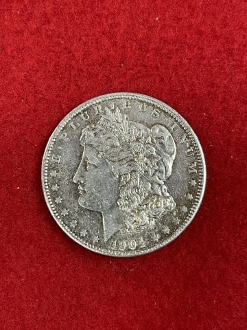1904 Morgan Silver Dollar Coin: KEY WORDS: INDIAN ARTIFACT ARTIFACTS ARROWHEAD ARROWHEADS NATIVE AMERICAN MISSISSIPPIAN QUAPAW CADDO POTTERY COINS MORGAN DOLLAR PEACE DOLLAR SILVER COINS. All coins have been Sigma tested for authent