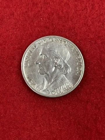 Daniel Boone Half Dollar: KEY WORDS: INDIAN ARTIFACT ARTIFACTS ARROWHEAD ARROWHEADS NATIVE AMERICAN MISSISSIPPIAN QUAPAW CADDO POTTERY COINS MORGAN DOLLAR PEACE DOLLAR SILVER COINS. All coins have been Sigma tested for
