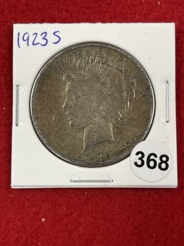 1923 S Peace Silver Dollar Coin: KEY WORDS: INDIAN ARTIFACT ARTIFACTS ARROWHEAD ARROWHEADS NATIVE AMERICAN MISSISSIPPIAN QUAPAW CADDO POTTERY COINS MORGAN DOLLAR PEACE DOLLAR SILVER COINS. All coins have been Sigma tested for