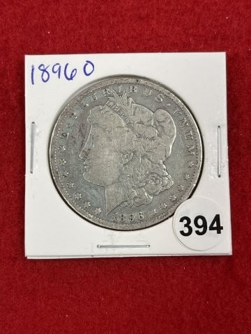 1896 O Morgan Silver Dollar Coin: KEY WORDS: INDIAN ARTIFACT ARTIFACTS ARROWHEAD ARROWHEADS NATIVE AMERICAN MISSISSIPPIAN QUAPAW CADDO POTTERY COINS MORGAN DOLLAR PEACE DOLLAR SILVER COINS. All coins have been Sigma tested for authent