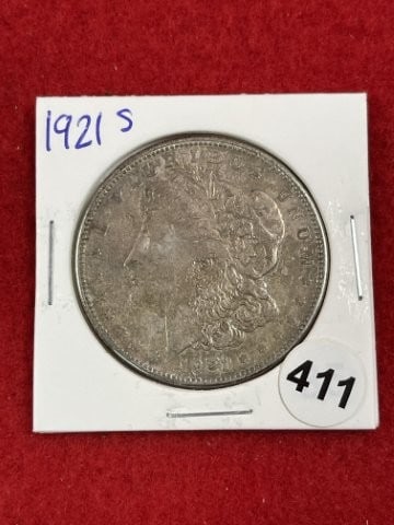 1921 S Morgan Silver Dollar Coin: KEY WORDS: INDIAN ARTIFACT ARTIFACTS ARROWHEAD ARROWHEADS NATIVE AMERICAN MISSISSIPPIAN QUAPAW CADDO POTTERY COINS MORGAN DOLLAR PEACE DOLLAR SILVER COINS. All coins have been Sigma tested for
