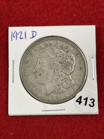 1921 D Morgan Silver Dollar Coin: KEY WORDS: INDIAN ARTIFACT ARTIFACTS ARROWHEAD ARROWHEADS NATIVE AMERICAN MISSISSIPPIAN QUAPAW CADDO POTTERY COINS MORGAN DOLLAR PEACE DOLLAR SILVER COINS. All coins have been Sigma tested for