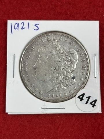 1921 S Morgan Silver Dollar Coin: KEY WORDS: INDIAN ARTIFACT ARTIFACTS ARROWHEAD ARROWHEADS NATIVE AMERICAN MISSISSIPPIAN QUAPAW CADDO POTTERY COINS MORGAN DOLLAR PEACE DOLLAR SILVER COINS. All coins have been Sigma tested for