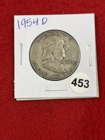 1954 D Franklin Half Dollar Silver Coin