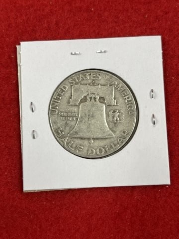 1954 D Franklin Half Dollar Silver Coin - 2