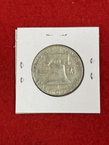 1952 D Franklin Half Dollar Silver Coin - 2