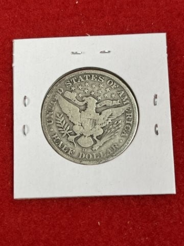 1907 D Barber Half Dollar Silver Coin - 2