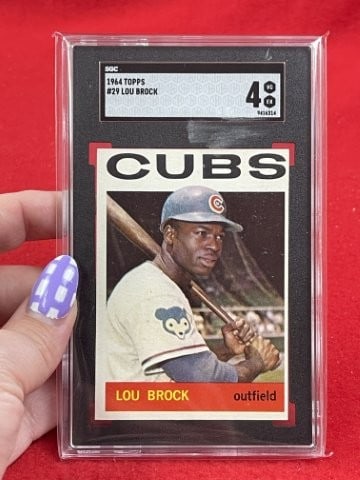 1964 Topps Lou Brock Baseball Card: KEY WORDS: INDIAN ARTIFACT ARTIFACTS ARROWHEAD ARROWHEADS NATIVE AMERICAN MISSISSIPPIAN QUAPAW CADDO POTTERY COINS MORGAN DOLLAR PEACE DOLLAR SILVER COINS. All coins have been Sigma tested for