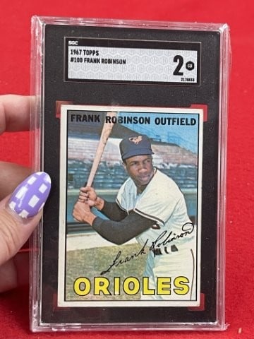 1967 Topps Frank Robinson Baseball Card: KEY WORDS: INDIAN ARTIFACT ARTIFACTS ARROWHEAD ARROWHEADS NATIVE AMERICAN MISSISSIPPIAN QUAPAW CADDO POTTERY COINS MORGAN DOLLAR PEACE DOLLAR SILVER COINS. All coins have been Sigma tested for