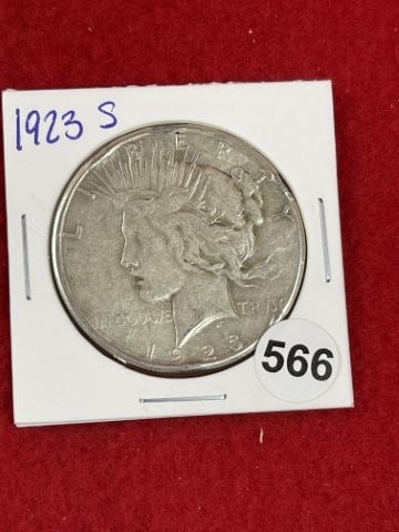 1923 S Peace Silver Dollar Coin: KEY WORDS: INDIAN ARTIFACT ARTIFACTS ARROWHEAD ARROWHEADS NATIVE AMERICAN MISSISSIPPIAN QUAPAW CADDO POTTERY COINS MORGAN DOLLAR PEACE DOLLAR SILVER COINS. All coins have been Sigma tested for