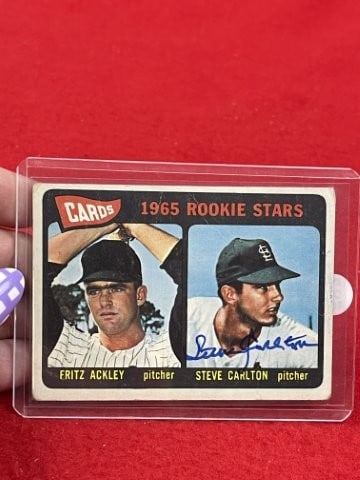 Steve Carlton Hand Signed Authentic Autograph Baseball Card: KEY WORDS: INDIAN ARTIFACT ARTIFACTS ARROWHEAD ARROWHEADS NATIVE AMERICAN MISSISSIPPIAN QUAPAW CADDO POTTERY COINS MORGAN DOLLAR PEACE DOLLAR SILVER COINS. All coins have been Sigma tested for