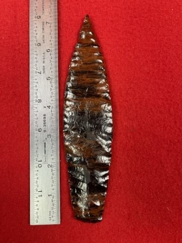 Large Mahogany Obsidian Paleo Blade Indian Artifact Arrowhead: KEY WORDS: INDIAN ARTIFACT ARTIFACTS ARROWHEAD ARROWHEADS NATIVE AMERICAN MISSISSIPPIAN QUAPAW CADDO POTTERY COINS MORGAN DOLLAR PEACE DOLLAR SILVER COINS. All coins have been Sigma tested for authent