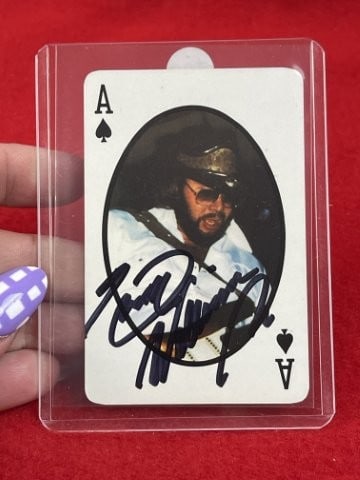Hank Williams Jr. Hand Signed Authentic Autograph: KEY WORDS: INDIAN ARTIFACT ARTIFACTS ARROWHEAD ARROWHEADS NATIVE AMERICAN MISSISSIPPIAN QUAPAW CADDO POTTERY COINS MORGAN DOLLAR PEACE DOLLAR SILVER COINS. All coins have been Sigma tested for