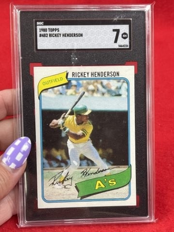 1980 Topps Rickey Henderson Baseball Card: KEY WORDS: INDIAN ARTIFACT ARTIFACTS ARROWHEAD ARROWHEADS NATIVE AMERICAN MISSISSIPPIAN QUAPAW CADDO POTTERY COINS MORGAN DOLLAR PEACE DOLLAR SILVER COINS. All coins have been Sigma tested for authent