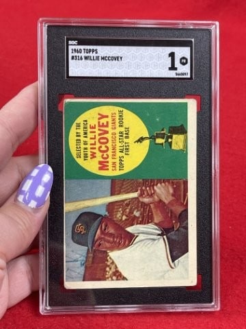 1960 Topps Willie McCovey Baseball Card: KEY WORDS: INDIAN ARTIFACT ARTIFACTS ARROWHEAD ARROWHEADS NATIVE AMERICAN MISSISSIPPIAN QUAPAW CADDO POTTERY COINS MORGAN DOLLAR PEACE DOLLAR SILVER COINS. All coins have been Sigma tested for authent