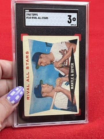 1960 Topps Mickey Mantle Baseball Card: KEY WORDS: INDIAN ARTIFACT ARTIFACTS ARROWHEAD ARROWHEADS NATIVE AMERICAN MISSISSIPPIAN QUAPAW CADDO POTTERY COINS MORGAN DOLLAR PEACE DOLLAR SILVER COINS. All coins have been Sigma tested for authent
