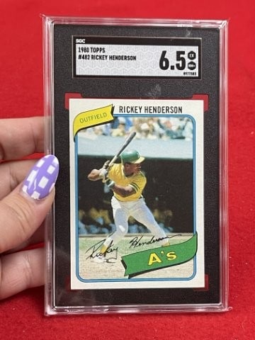 1980 Topps Rickey Henderson Baseball Card: KEY WORDS: INDIAN ARTIFACT ARTIFACTS ARROWHEAD ARROWHEADS NATIVE AMERICAN MISSISSIPPIAN QUAPAW CADDO POTTERY COINS MORGAN DOLLAR PEACE DOLLAR SILVER COINS. All coins have been Sigma tested for authent