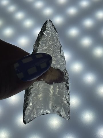 Glass Arrow Point: KEY WORDS: INDIAN ARTIFACT ARTIFACTS ARROWHEAD ARROWHEADS NATIVE AMERICAN MISSISSIPPIAN QUAPAW CADDO POTTERY COINS MORGAN DOLLAR PEACE DOLLAR SILVER COINS. All coins have been Sigma tested for