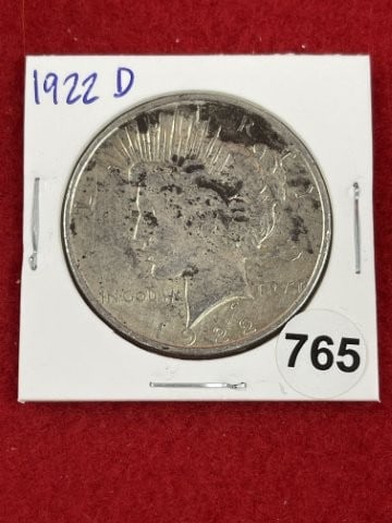 1922 D Peace Silver Dollar Coin: KEY WORDS: INDIAN ARTIFACT ARTIFACTS ARROWHEAD ARROWHEADS NATIVE AMERICAN MISSISSIPPIAN QUAPAW CADDO POTTERY COINS MORGAN DOLLAR PEACE DOLLAR SILVER COINS. All coins have been Sigma tested for