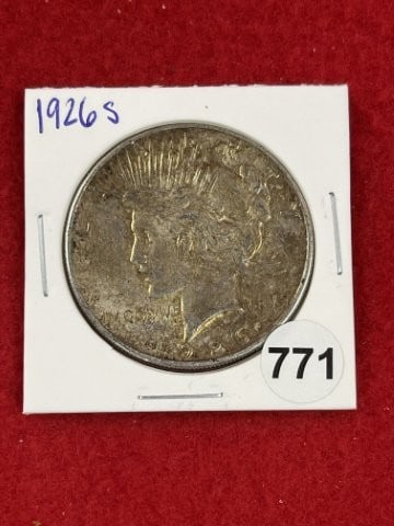 1926 S Peace Silver Dollar Coin: KEY WORDS: INDIAN ARTIFACT ARTIFACTS ARROWHEAD ARROWHEADS NATIVE AMERICAN MISSISSIPPIAN QUAPAW CADDO POTTERY COINS MORGAN DOLLAR PEACE DOLLAR SILVER COINS. All coins have been Sigma tested for authent