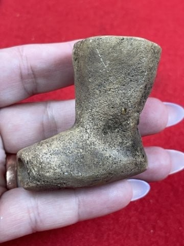 Boot Effigy Stone Pipe Indian Artifact Arrowhead - 7
