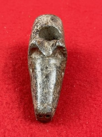 Wolf Effigy Stone Pipe Indian Artifact Arrowhead - 3