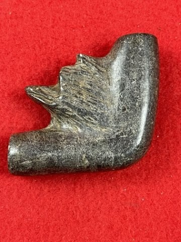 Wolf Effigy Stone Pipe Indian Artifact Arrowhead - 3
