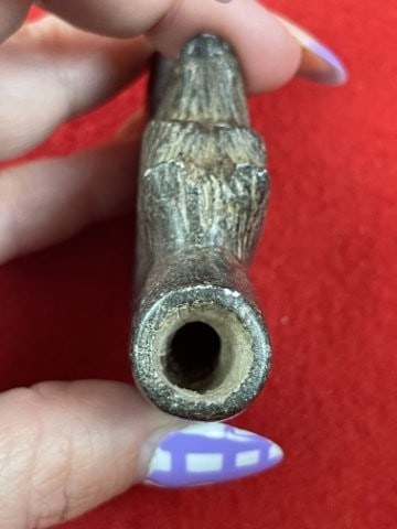 Wolf Effigy Stone Pipe Indian Artifact Arrowhead - 4