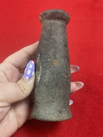 Pottery Tube Pipe Indian Artifact Arrowhead - 3