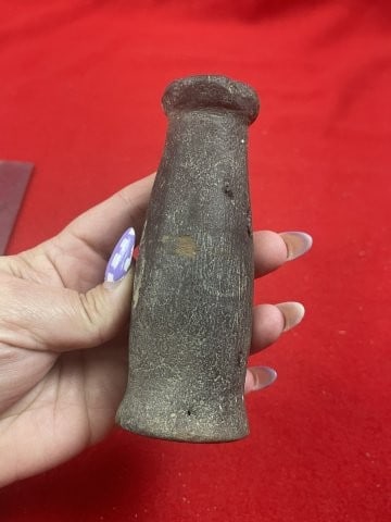 Pottery Tube Pipe Indian Artifact Arrowhead - 6