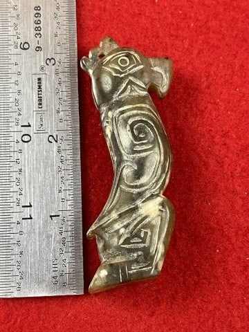 Chinese Jade Hongshan Figurine: KEY WORDS: INDIAN ARTIFACT ARTIFACTS ARROWHEAD ARROWHEADS NATIVE AMERICAN MISSISSIPPIAN QUAPAW CADDO POTTERY COINS MORGAN DOLLAR PEACE DOLLAR SILVER COINS. All coins have been Sigma tested for authent