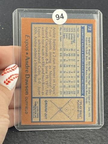 Andre Dawson Hand Signed Authentic Autograph - 2