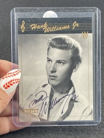 Hank Williams Jr. Hand Signed Authentic Autograph: KEY WORDS: INDIAN ARTIFACT ARTIFACTS ARROWHEAD ARROWHEADS NATIVE AMERICAN MISSISSIPPIAN QUAPAW CADDO POTTERY COINS MORGAN DOLLAR PEACE DOLLAR SILVER COINS. All coins have been Sigma tested for authent